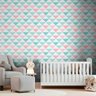 Papel de Parede Geométrico - Rosa e Verde - 3600 - 2