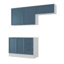 Ver imagem 2 de Cozinha Compacta Planejada 3 Peças 2 Aéreos 1 Balcão Soho CabeCasa MadeiraOriginals Azul/Branco