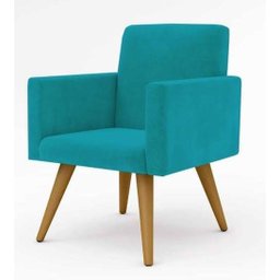 Poltrona Decorativa Talita Cor Azul Turquesa - 1