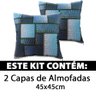 Kit 2 Capas Almofada Decorativa Para Sala Com Ziper Suede 45x45 Bf Colchoes - 2