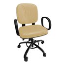 Ver imagem 3 de Cadeira de Escritorio Giratoria Reforçada para Obeso com Regulagem de Altura Suporta até 200kg Bege
