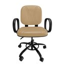 Ver imagem 5 de Cadeira de Escritorio Giratoria Reforçada para Obeso com Regulagem de Altura Suporta até 200kg Bege