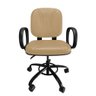 Cadeira de Escritorio Giratoria Reforçada com Regulagem de Altura Suporta até 200kg Bege - 5