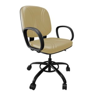 Cadeira de Escritorio Giratoria Reforçada para Obeso com Regulagem de Altura Suporta até 200kg Bege