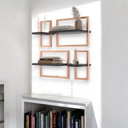 Lego C/ 4 Prateleiras Industrial Preto/cobre - Pleno - 1