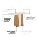 Ver imagem 3 de Conjunto Sala de Jantar Layla Pro 4 Lugares Tampo MDF Cadeiras Estofadas Off White 120cm Casa 812