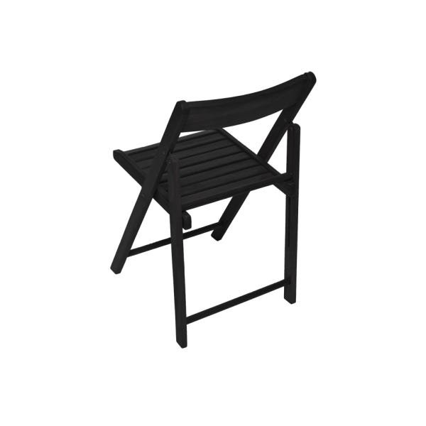 Conjunto de Mesa de Madeira com 4 Cadeiras Dobráveis Preto Com Furo Para Ombrelone UneFlexo - 4