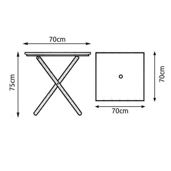 Conjunto de Mesa de Madeira com 4 Cadeiras Dobráveis Preto Com Furo Para Ombrelone UneFlexo - 5