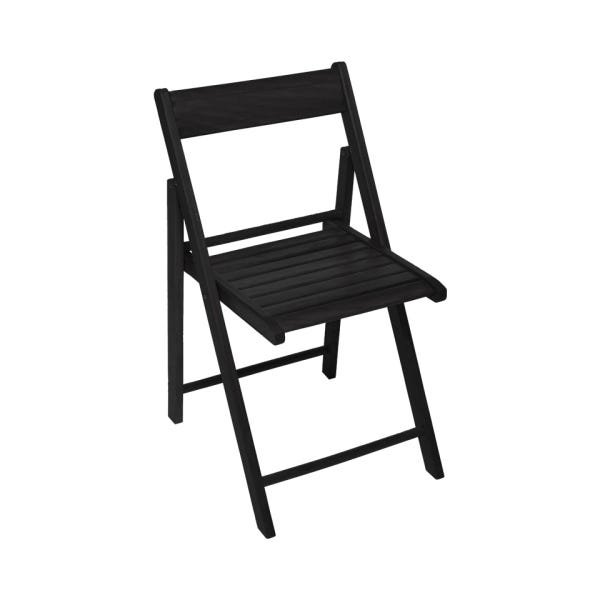 Conjunto de Mesa de Madeira com 4 Cadeiras Dobráveis Preto Com Furo Para Ombrelone UneFlexo - 3
