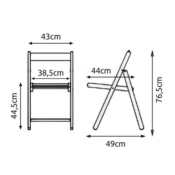 Conjunto de Mesa Dobrável de Madeira com 4 Cadeiras Dobráveis para Bar e Restaurante Imbuia com Furo - 5