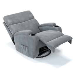 Poltrona do Papai Reclinável em Tecido Suede Cor Cinza Elétrica- Modelo Imperial - 6