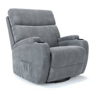Poltrona do Papai Reclinável em Tecido Suede Cor Cinza Elétrica- Modelo Imperial