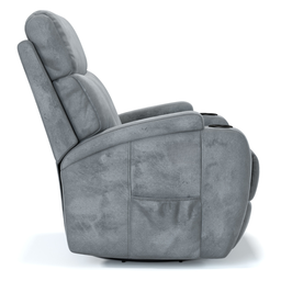 Poltrona do Papai Reclinável em Tecido Suede Cor Cinza Elétrica- Modelo Imperial - 4