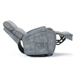 Poltrona do Papai Reclinável em Tecido Suede Cor Cinza Elétrica- Modelo Imperial - 5