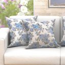 Ver imagem 3 de Capa Almofada Azul Floral Grande 4 Unidades 60cm x 60cm Tecido Jacquard