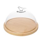 Ver imagem 1 de Queijeira Bird com Base de Bambu 20x11cm Vidro Wolff Mesa Posta Café da Manhã