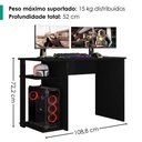 Ver imagem 3 de Mesa Gamer 108 cm Essence Play Preto Rudk