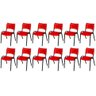 Cadeira Iso Base Preto Escola, Escritório Vermelho Kit 12 Un - 2