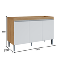 Ver imagem 4 de Balcão Gabinete de Cozinha 3 Portas 120cm Manu sem Tampo:amêndoa Branco