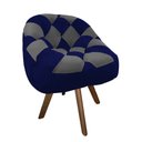 Ver imagem 2 de Poltrona Paloma Escritório Sala Giratória Madeira Suede Azul Marinho e Suede Grafite - Dominic Decor