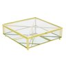 Porta Objetos Vidro Transparente e Metal Dourado 20x6cm KV0159 BTC - 1