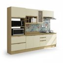 Ver imagem 1 de Armário de Cozinha Moderna 2,70m 8 Peças com Rodapé New York Móvel na Caixa