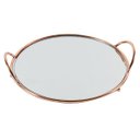 Ver imagem 1 de Bandeja Decorativa Redonda Espelhada Metal Rose Gold 25cm KV0234 BTC