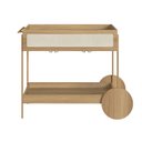 Ver imagem 3 de Carrinho Bar 1 Gaveta 110cm C/ Porta Taças Palhinha Pé Metal Oslo Artesano | Hanover/dourado