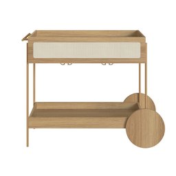 Carrinho Bar 1 Gaveta 110cm C/ Porta Taças Palhinha Pé Metal Oslo Artesano | Hanover/dourado - 3