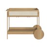 Carrinho Bar 1 Gaveta 110cm C/ Porta Taças Palhinha Pé Metal Oslo Artesano | Hanover/dourado - 3
