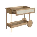 Ver imagem 6 de Carrinho Bar 1 Gaveta 110cm C/ Porta Taças Palhinha Pé Metal Oslo Artesano | Hanover/dourado