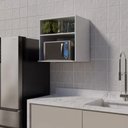 Ver imagem 2 de Armário Suspenso Prática Moderna sem Porta MDF 57,5cm Branco Technox