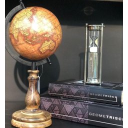 Globo Terrestre Decorativo em Metal Preto e Madeira 37cm Mei0028 Btc - 2