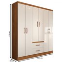 Ver imagem 4 de Guarda-roupa Casal Panamá 6 Portas 2 Gavetas Off White/nogueira - Panorama Móveis