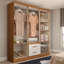 Ver imagem 2 de Guarda-roupa Casal Panamá 6 Portas 2 Gavetas Off White/nogueira - Panorama Móveis