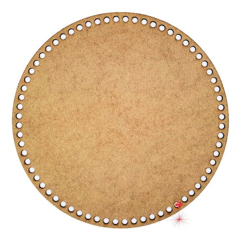 05 Base Mdf Cru para Crochê Cestos Fio de Malha 30cm