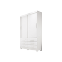 Ver imagem 2 de Guarda Roupa Solteiro 2 Portas 6 Gavetas - Buriti-branco - Móveis Novo Horizonte