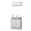 Ver imagem 2 de Conjunto Gabinete para Banheiro 80cm 3 Portas Branco Vik Madesa 02