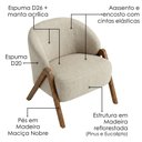 Ver imagem 4 de Poltrona Decorativa Iris Pes Madeira Linho Tca 210 Moll