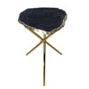 Ver imagem 1 de Mesa Lateral de Obsidiana com Bordas Banhadas