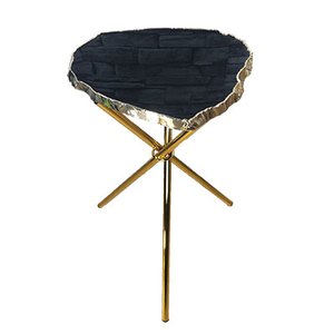 Mesa Lateral de Obsidiana com Bordas Banhadas