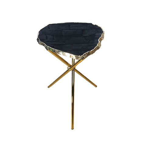 Mesa Lateral de Obsidiana com Bordas Banhadas