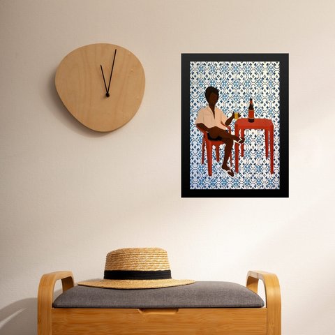 Quadro Decorativo Mesa de Buteco Raiz 24x18cm - com Vidro:moldura Preta