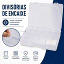 Ver imagem 3 de Maleta Organizadora 18 Divisorias Moveis Transparente Porta Tudo Multiuso para Pesca Costura Bijuter