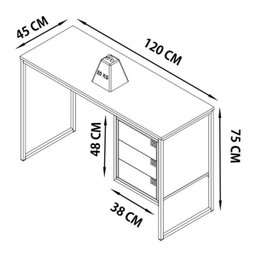 Conjunto 5 para Escritório 03 Peças Grafite Mel PP Milani Store - 6 Conjunto 5 para Escritório 03 Peças Grafite Mel PP Milani Store - 6