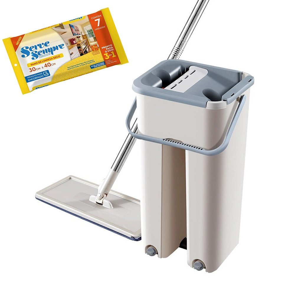 Melhor Mop Giratório Fit Mop lava e seca - Creme | MadeiraMadeira