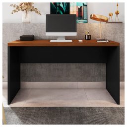 Mesa de Computador Studio Nogueira/Preto Tex - Caemmun - 2