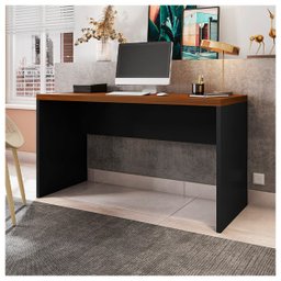 Mesa de Computador Studio Nogueira/Preto Tex - Caemmun - 4