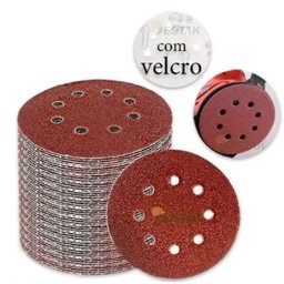 Kit 100 Discos de Lixa com Velcro 125mm Grão 80# e #100 - 1