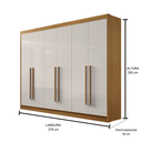 Ver imagem 3 de Guarda Roupa Casal Athos 6 Portas em Mdf Cinamomo Off White